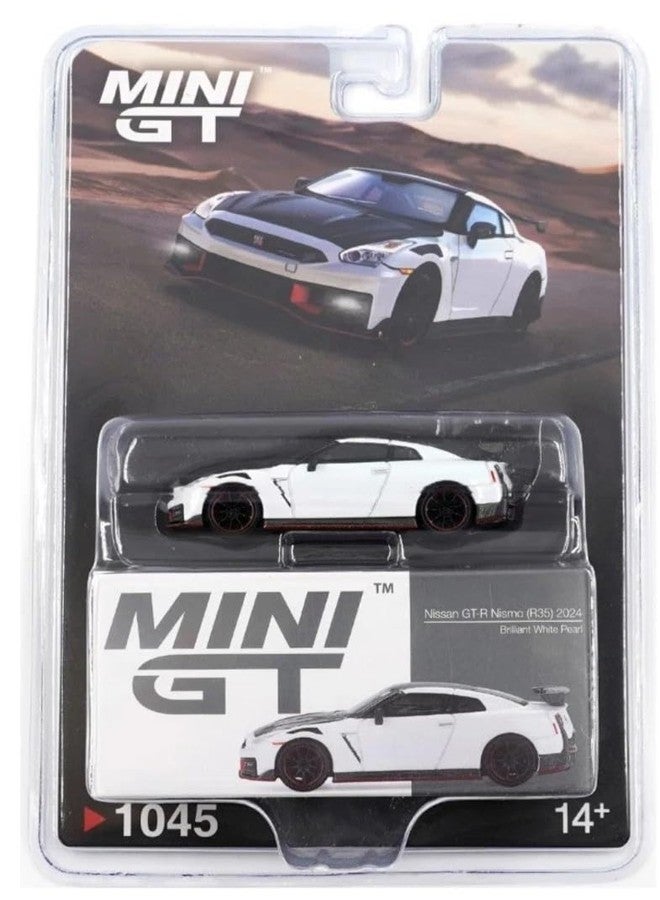 MINI GT Nissan GT-R Nismo 2024 - Brilliant White Pearl Diecast Model #1045 - Limited Edition Collectible 1:64 - Image 1